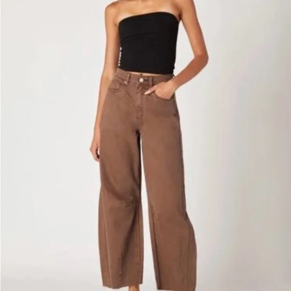 Just Black High Rise Brown Jeans - Picture 1 of 6